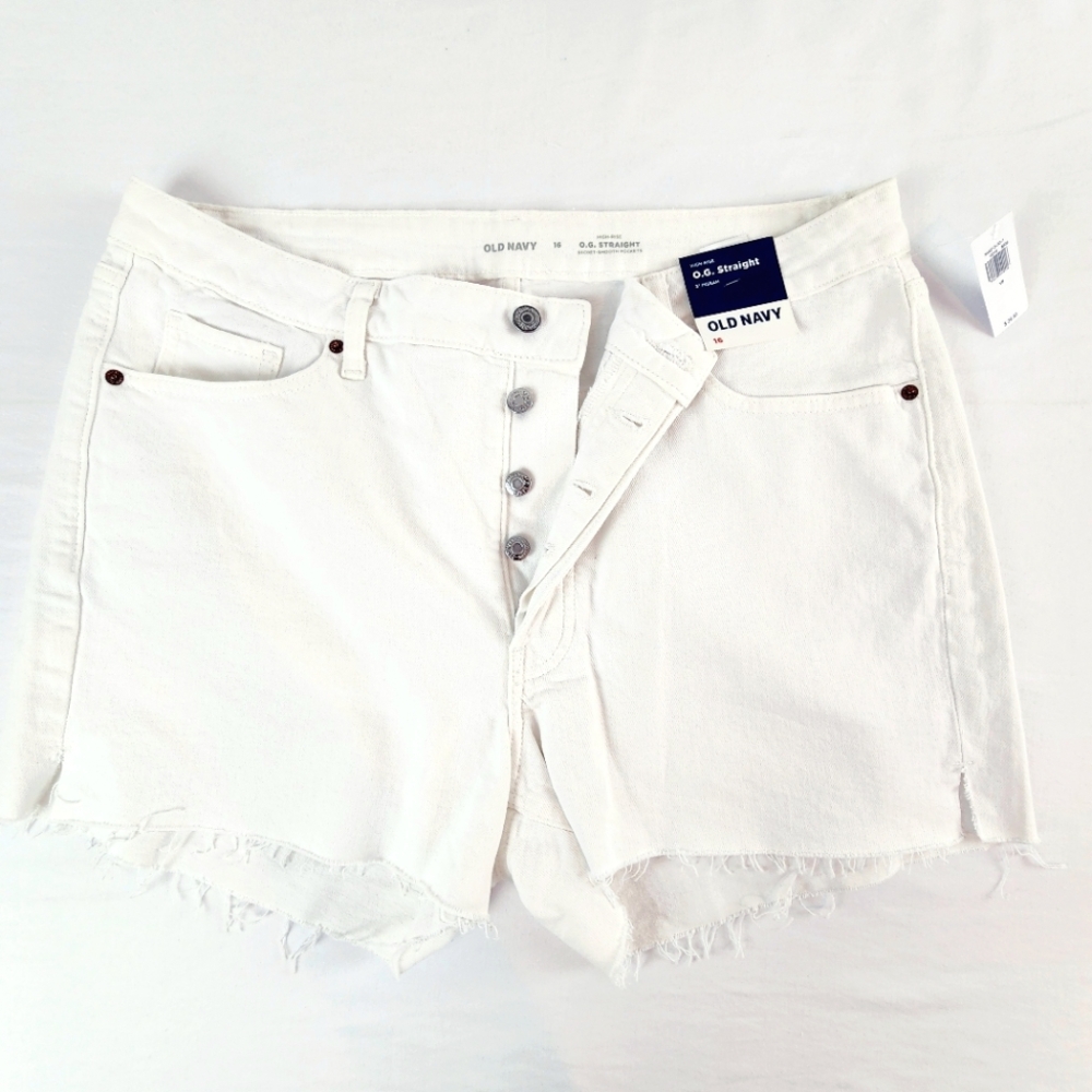 NWT Old Navy OG Straight Cut-off Shorts 3" Inseam White Size 16 - Picture 4 of 9
